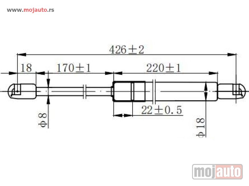 Glavna slika -  AMORTIZER GEPEK VRATA (426L-640N) Jeep patriot 07-16 -dostupno - MojAuto