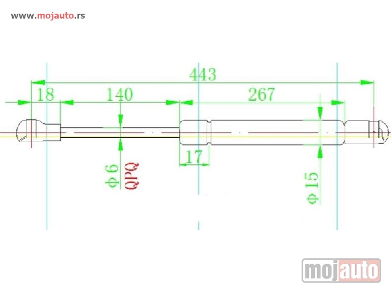 Glavna slika -  AMORTIZER GEPEK STAKLA (442L-160N) Jeep grand cherokee 14-17 -dostupno - MojAuto