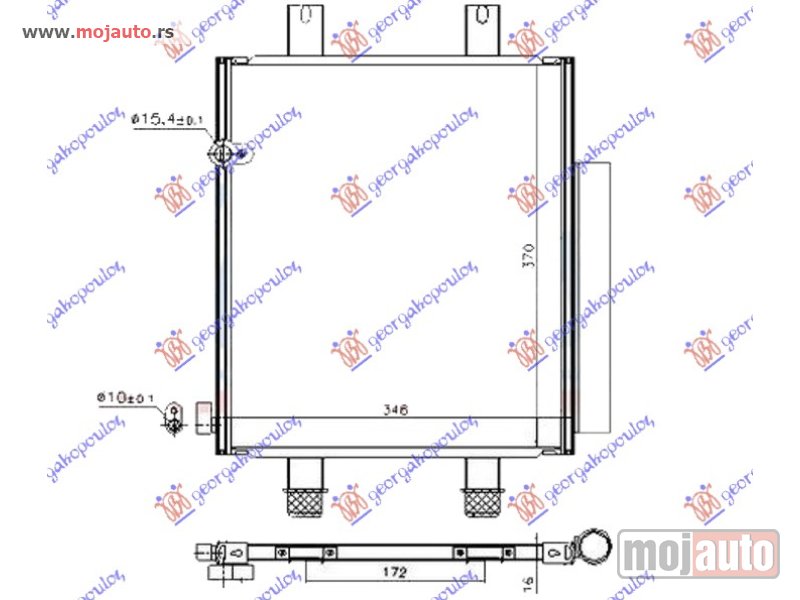 Glavna slika -  HLADNJAK KLIME 1.0i 12V (318x370) Daihatsu cuore 08- -dostupno - MojAuto