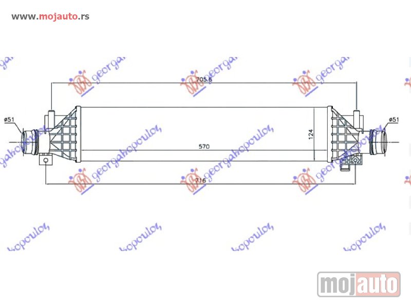 Glavna slika -  HLADNJAK INTERKULERA 1.4i 16V TURBO A14-B14NET Chevrolet trax 13- -dostupno - MojAuto