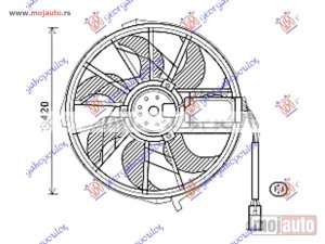 NOVI: delovi  VENTILATOR (MOTOR+ELISA) (420mm) Mercedes b class (w245) 08-11 -nedostupno