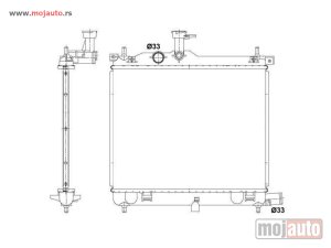 NOVI: delovi  HLADNJAK MOTORA 1.2i/16V (MAN) (44.5x35) Hyundai i10 10-13 -dostupno