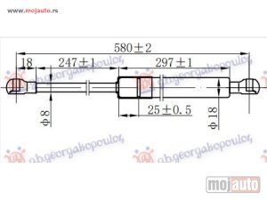 NOVI: delovi  AMORTIZER HAUBE (583L-400N) Dacia sandero 12-16 -dostupno