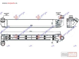 NOVI: delovi  HLADNJAK INTERKULERA 1.5 DCi (655x105x76) -14 Dacia duster 10-17 -dostupno