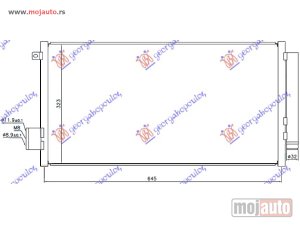 NOVI: delovi  HLADNJAK KLIME 0.9 TURBO BENZIN - 1.3/1.6 MJTD DIZEL (625x315x16) Fiat 500 l 12-17 -dostupno