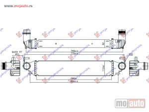 NOVI: delovi  HLADNJAK INTERKULERA SVI MODELI BENZIN-DIZEL (580x112x62) Fiat 500 x 19- -dostupno
