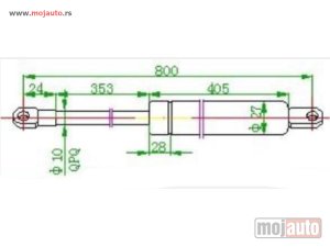 NOVI: delovi  AMORTIZER GEPEK VRATA (800L-510N) Fiat ducato 89-94 -dostupno