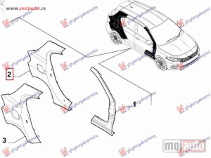 NOVI: delovi  ZADNJI BLATOBRAN (H/B) (O) Levo Fiat tipo 21- -nedostupno