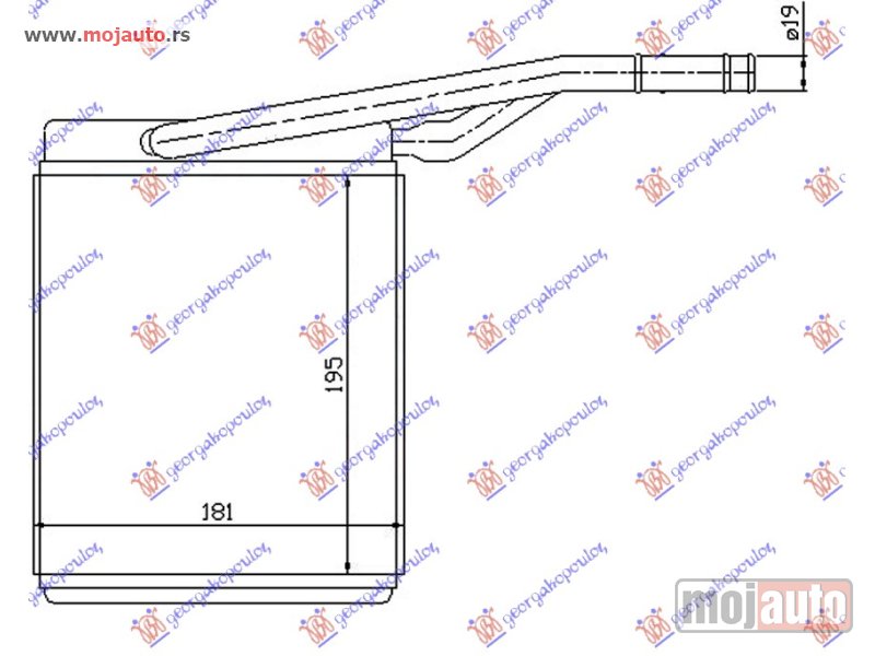 Glavna slika -  GREJAC KABINE (195x180x32) Ford transit connect 10-13 -dostupno - MojAuto