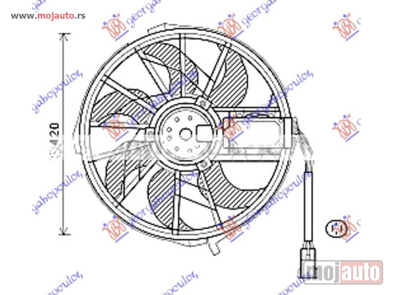 Glavna slika -  VENTILATOR (MOTOR+ELISA) (420mm) Mercedes b class (w245) 08-11 -nedostupno - MojAuto