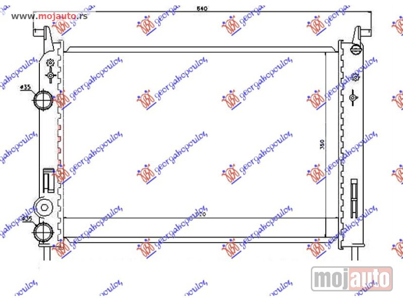 Glavna slika -  HLADNJAK MOTORA 1.2 BENZIN (52x36x2.5) 00- Fiat albea 02-05 -dostupno - MojAuto