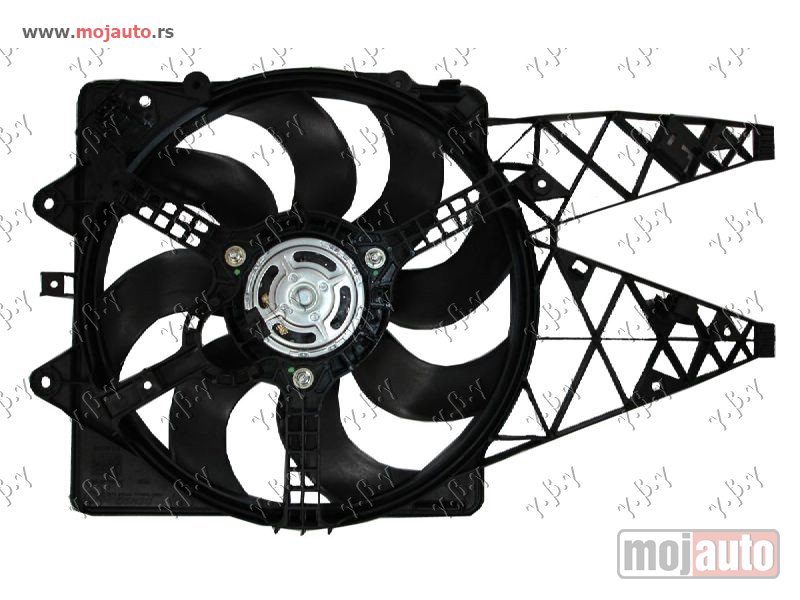 Glavna slika -  VENTILATOR KOMPLET (1.3DM-JET/1.4 ABARTH) (DUGULJASTI KONEKTOR) Fiat punto 12- -dostupno - MojAuto
