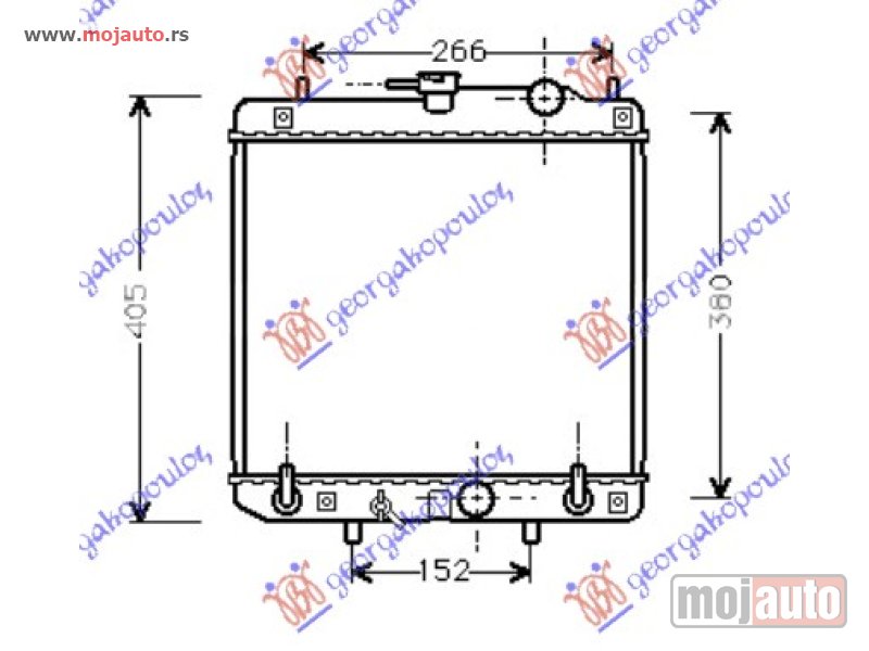 Glavna slika -  HLADNJAK MOTORA 1.0i 12V (AUTO) (37.5x32.5x2.4) Daihatsu cuore (l701) 98-02 -dostupno - MojAuto