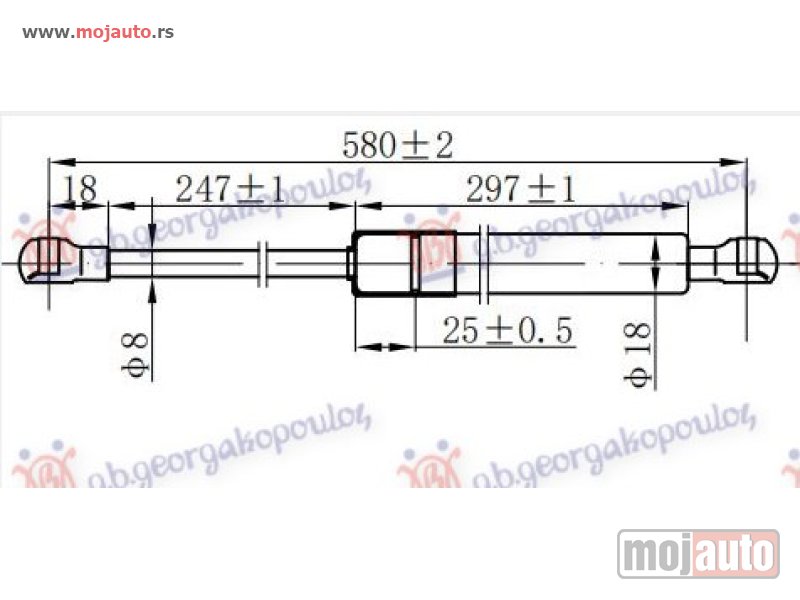 Glavna slika -  AMORTIZER HAUBE (583L-400N) Dacia sandero 12-16 -dostupno - MojAuto