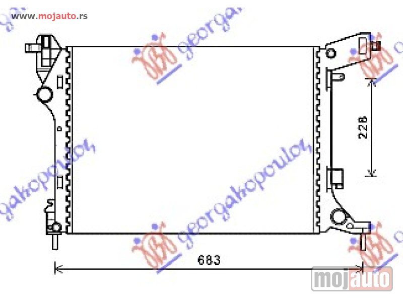 Glavna slika -  HLADNJAK MOTORA 1.4i- 16V (53.8x41.2x14) Fiat 500 l 12-17 -dostupno - MojAuto