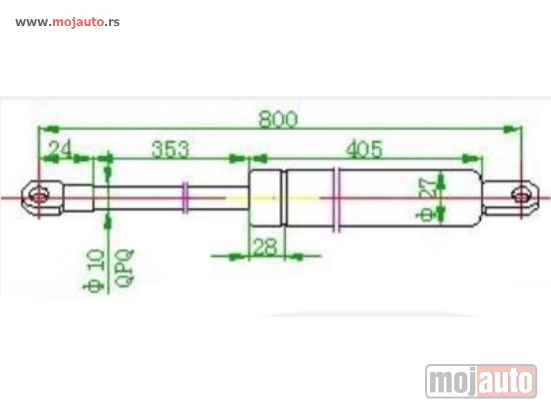 Glavna slika -  AMORTIZER GEPEK VRATA (800L-510N) Fiat ducato 89-94 -dostupno - MojAuto