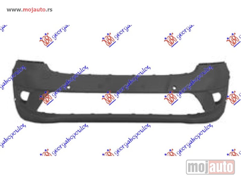 Glavna slika -  PREDNJI BRANIK MAT-CRNI (SA MAGLENKAMA) (6 OTVORA ZA SENZOR) Ford transit/tourneo connect 19-22 -dostupno - MojAuto