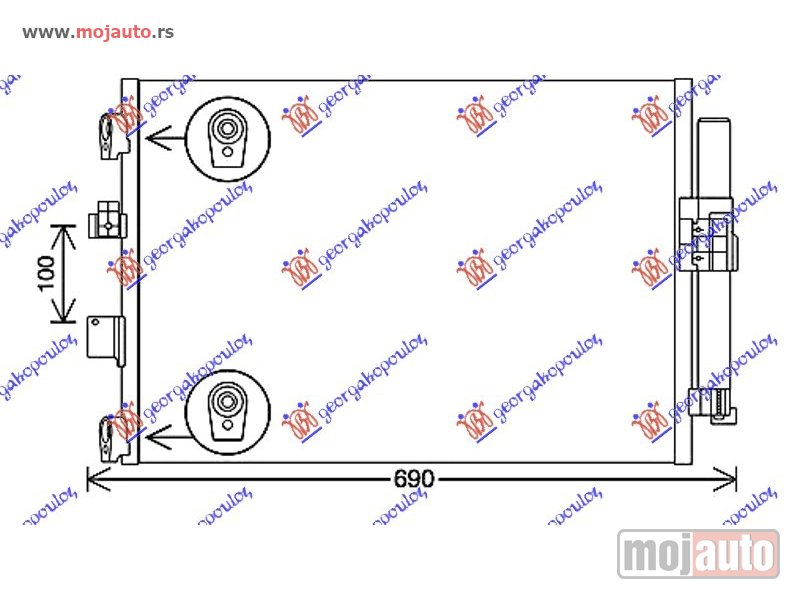 Glavna slika -  HLADNJAK KLIME 1.5 TDCi/ECOnetic (591x378x16) Ford focus 11-14 -dostupno - MojAuto