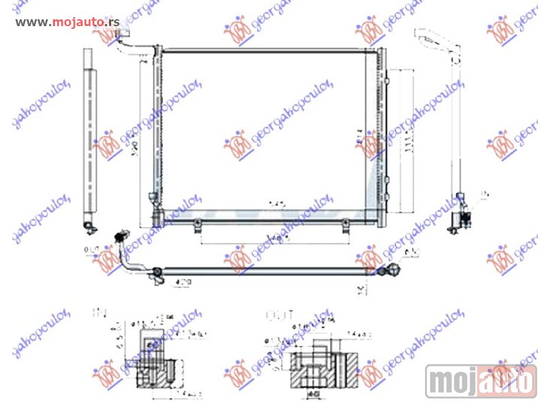 Glavna slika -  HLADNJAK KLIME 1.0 EcoBoost BENZIN MAN - 1.5 TDCi DIZEL (490x410x16) Ford transit/tourneo courier 13- -dostupno - MojAuto