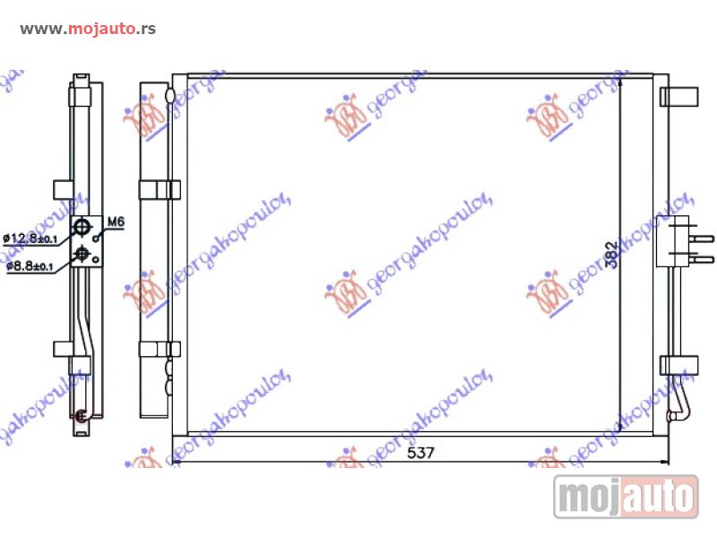 Glavna slika -  HLADNJAK KLIME 1.4/1.6 CRDi DIZEL (500x385x12) Hyundai i30 5d 12-14 -dostupno - MojAuto