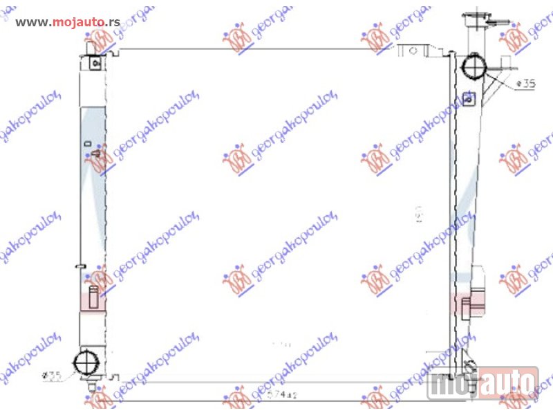 Glavna slika -  HLADNJAK MOTORA 2.0/2.2 CRDi DIZEL (MAN) (510x480x26) (HALLA TIP) Hyundai santa fe 12-16 -dostupno - MojAuto