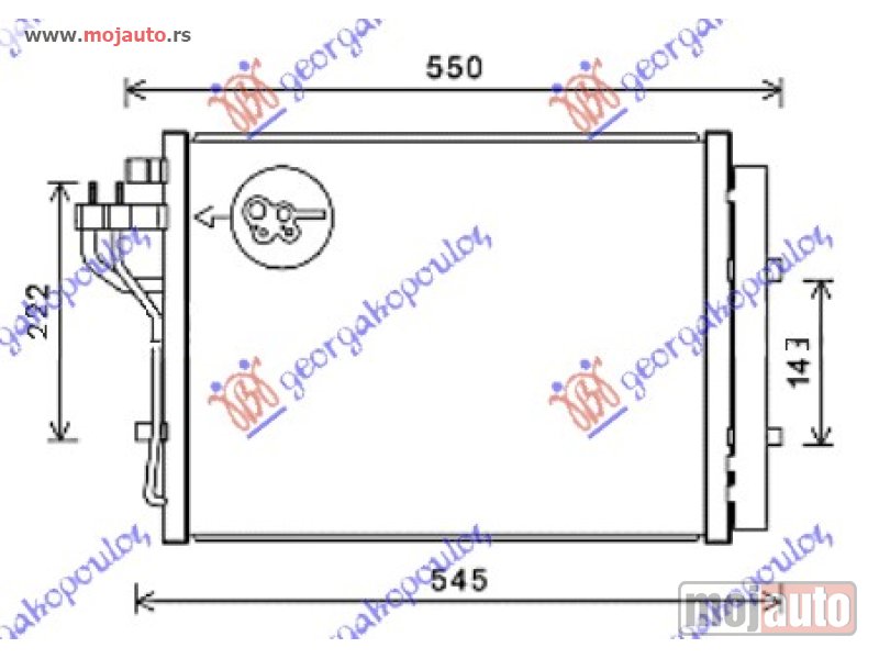 Glavna slika -  HLADNJAK KLIME ZA SVE MODELE (440x330x16) Hyundai i10 13-16 -dostupno - MojAuto