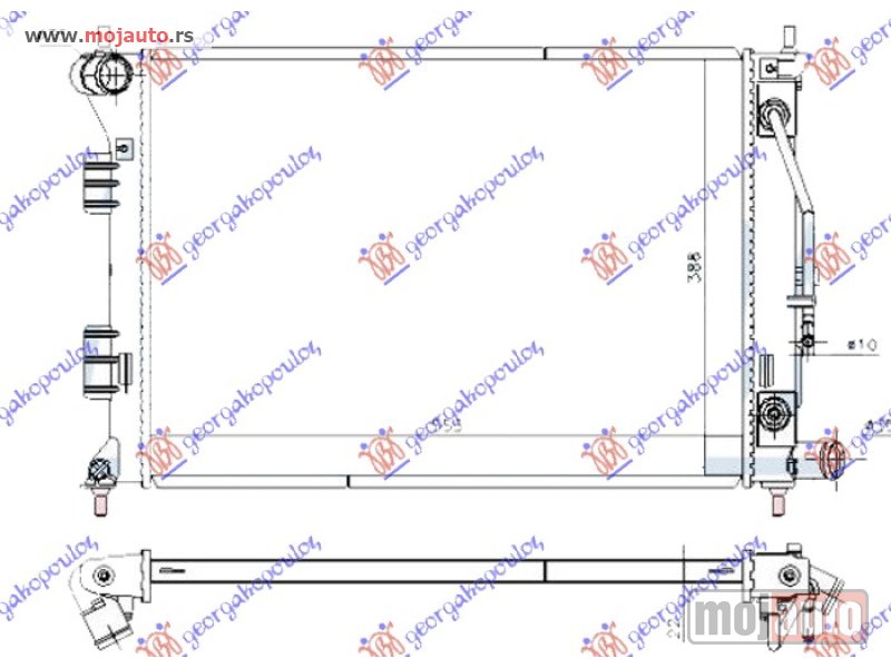 Glavna slika -  HLADNJAK MOTORA 1.6/1.8/2.0 BENZIN (AUTO) (550x390x16) Hyundai elantra 13-15 -dostupno - MojAuto