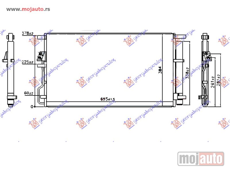 Glavna slika -  HLADNJAK KLIME 2.0 MPI BENZIN (655x370x16) (KOREJA) Hyundai tucson 15-18 -dostupno - MojAuto