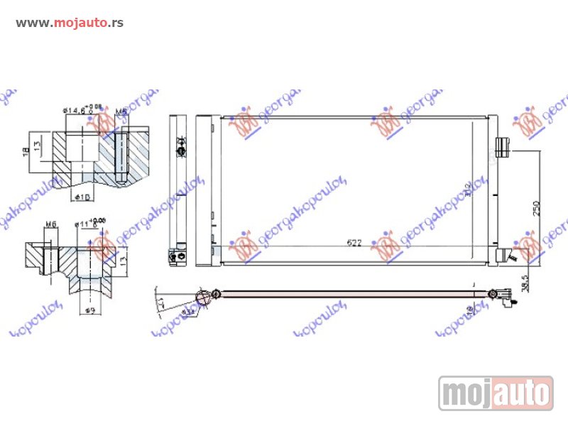 Glavna slika -  HLADNJAK KLIME 2.0 TURBO BENZIN (585x310x16) Jaguar f-pace 15- -dostupno - MojAuto
