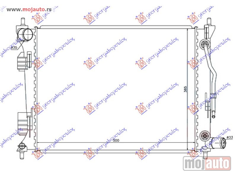 Glavna slika -  HLADNJAK MOTORA 1.4/1.6i BENZIN (AUTO) (500x380x16) Hyundai accent 14-18 (export type) -dostupno - MojAuto