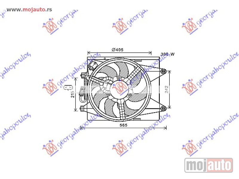 Glavna slika -  VENTILATOR KOMPLET (BENZIN/DIZEL) (+AC) Lancia y 11-24 -dostupno - MojAuto