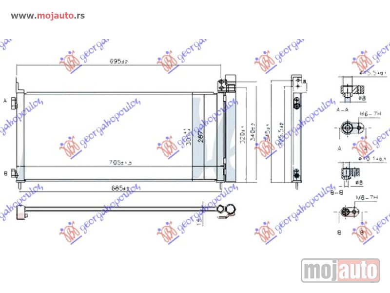 Glavna slika -  HLADNJAK KLIME 2.5 HIBRID (NX300H) BENZIN (640x285x22) Lexus nx 14-17 -dostupno - MojAuto