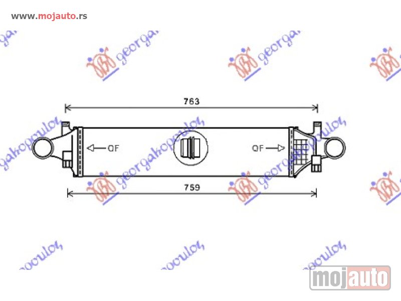 Glavna slika -  HLADNJAK INTERKULERA BENZIN-DIZEL (625x145) Mercedes b class (w246) 11-14 -dostupno - MojAuto