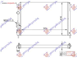 Glavna slika - HLADNJAK MOTORA 1.4/1.6/1.8/2.0 (MAN/AUTO) (+?C) (58.5x41) Renault megane scenic 99-03 -dostupno - MojAuto