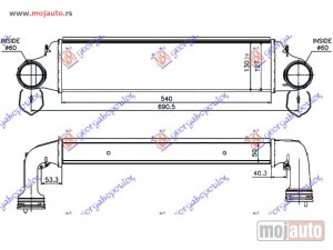 NOVI: delovi  HLADNJAK INTERKULERA 2.0 TD 03-06 (54x130x50) (62-62) Bmw series 3 (e46) compact 01-05 -dostupno