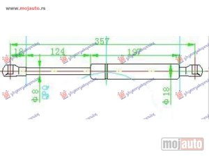 NOVI: delovi  AMORTIZER HAUBE (355L-350N) Alfa romeo gt 03-10 -dostupno