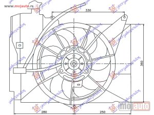 NOVI: delovi  VENTILATOR KOMPLET (1.3/1.5 JAPAN BENZIN) (+AC) Toyota yaris 99-05 -nedostupno