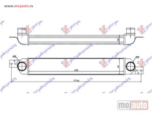 NOVI: delovi  HLADNJAK INTERKULERA 1.3-1.7 CRTi DIZEL (525x90x50) (CEO ALUMINIJUM) Opel meriva 03-10 -dostupno