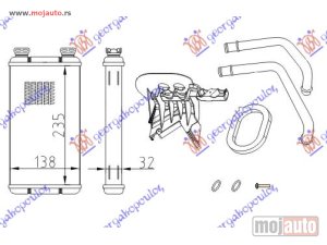NOVI: delovi  GREJAC KABINE (235x138) (KOMPLET) 03- Opel movano 98-09 -dostupno