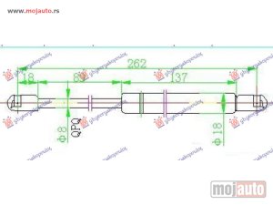 Glavna slika -  AMORTIZER GEPEK VRATA (SEDAN) (268L-510N) Opel vectra c 05-08 -dostupno - MojAuto