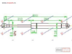 Glavna slika -  AMORTIZER GEPEK VRATA (500L-470N) Seat ibiza 02-08 -dostupno - MojAuto