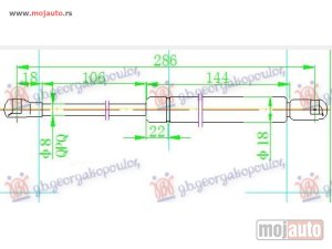 NOVI: delovi  AMORTIZER GEPEK VRATA (287L-600N) Seat cordoba 02-08 -dostupno