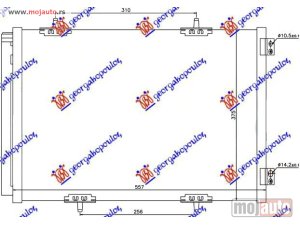 NOVI: delovi  HLADNJAK KLIME BENZIN/DIZEL (557x375) Peugeot 207 06-14 -dostupno