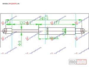 NOVI: delovi  AMORTIZER GEPEK VRATA (SEDAN) (345L-350N) Renault megane sdn-h/b-l/b 02-05 -dostupno