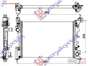 NOVI: delovi  HLADNJAK MOTORA BENZIN (+/-AC) (54x37.8x2.4) Opel corsa d 06-15 -nedostupno