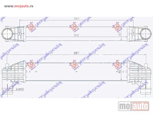 NOVI: delovi  HLADNJAK INTERKULERA 1.9 TDi (500x70x88) -00 Ford galaxy 95-06 -dostupno