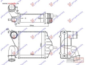 Glavna slika - HLADNJAK INTERKULERA 1.6 MJTD-1.9 JTD (192x209x65) Lancia musa 03-13 -dostupno - MojAuto
