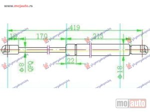 NOVI: delovi  AMORTIZER GEPEK VRATA (XL/FREETRACK) (419L-510N) Seat altea 04-15 -dostupno