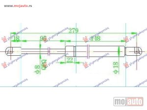 NOVI: delovi  AMORTIZER GEPEK VRATA (279L-520N) Skoda superb 01-08 -dostupno