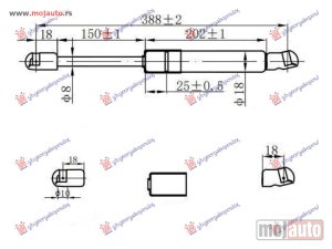 NOVI: delovi  AMORTIZER GEPEK VRATA 3/5 VRATA (387L-350N) Chevrolet aveo h/b-l/b 08-12 -dostupno